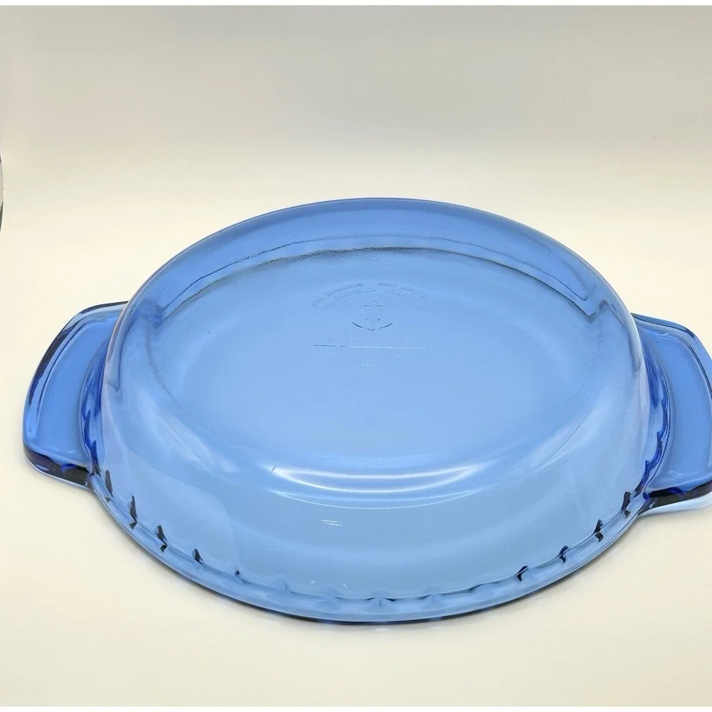 Vintage Anchor Hocking Cobalt Blue Glass Pie Plate 9